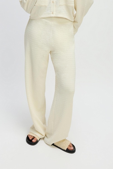 Refined Department Broek KNITTED WIDE PANTS NOVA R2503154684 003 CREAMY WHITE
