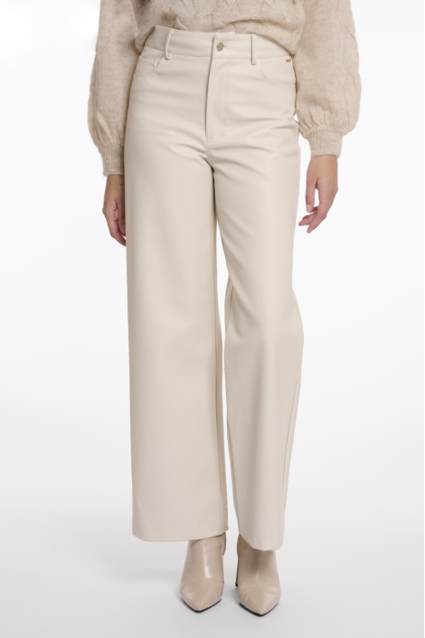 Rino & Pelle beige dames broek | Model vooraanzicht
