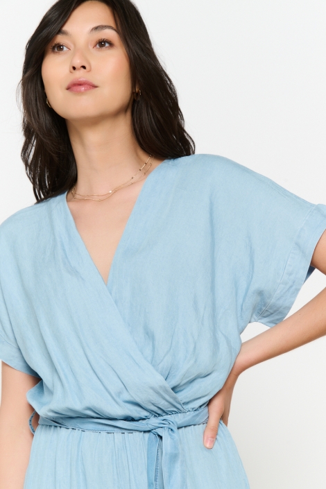 LolaLiza blauwe dames jumpsuit | Close up