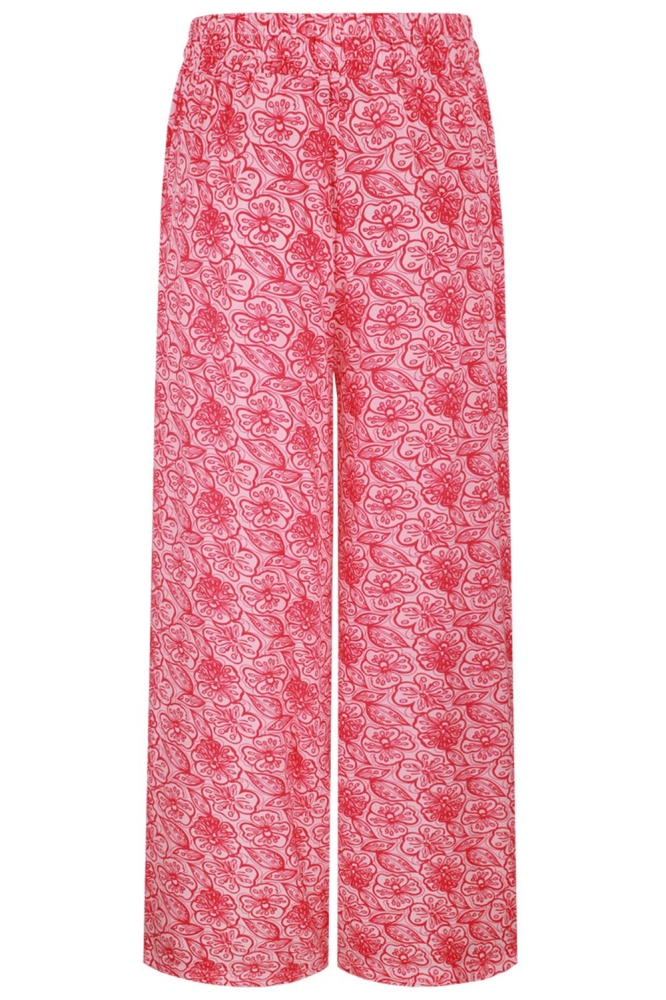 Fluresk roze dames broek | Achteraanzicht