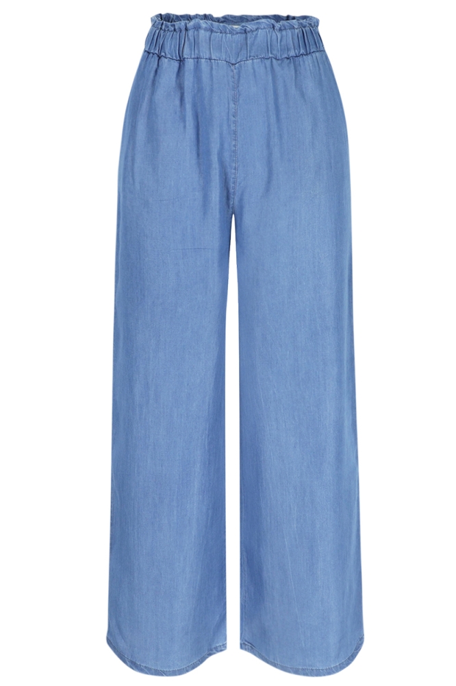 LolaLiza blauwe dames broek | Vooraanzicht