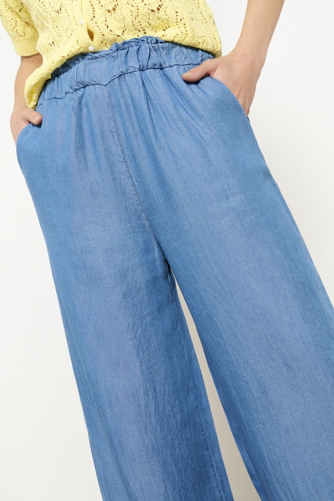 LolaLiza blauwe dames broek | Close up