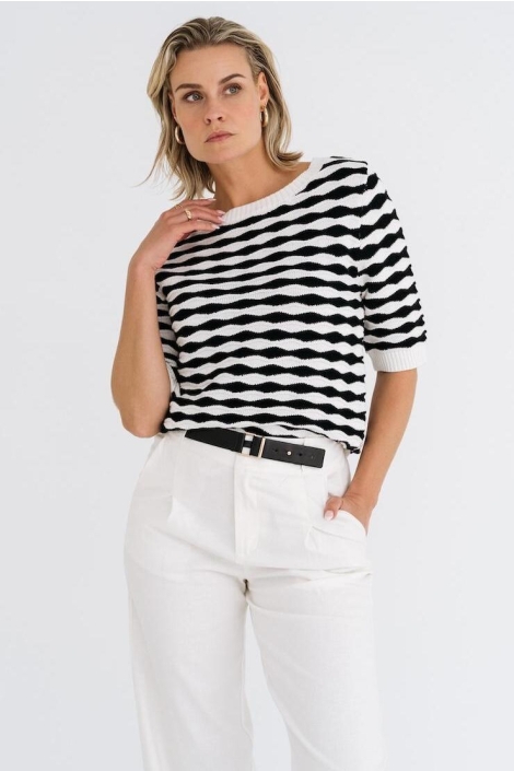 Zizo ecru dames broek | Close up