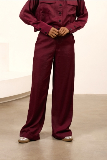 Lofty Manner Broek TROUSER SVEA BURGUNDY RED
