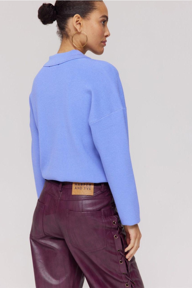 Harper & Yve bordeaux dames broek | Close up