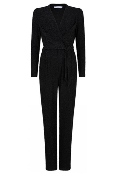 Lofty Manner zwarte dames jumpsuit | Vooraanzicht