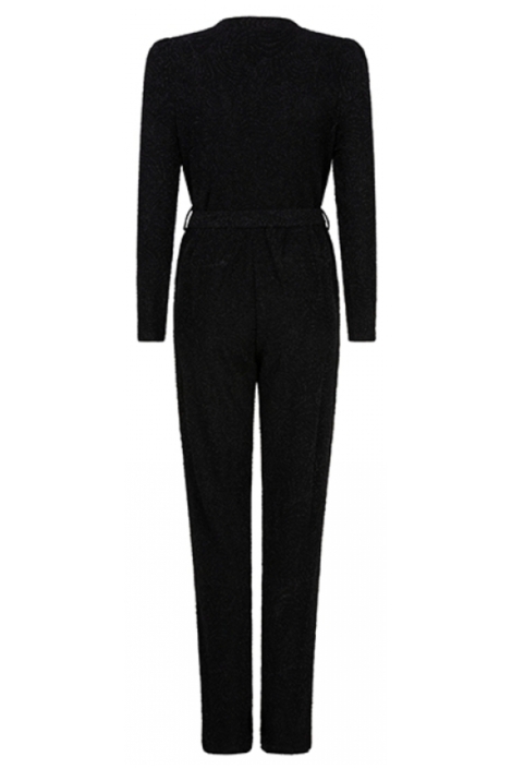 Lofty Manner zwarte dames jumpsuit | Achteraanzicht