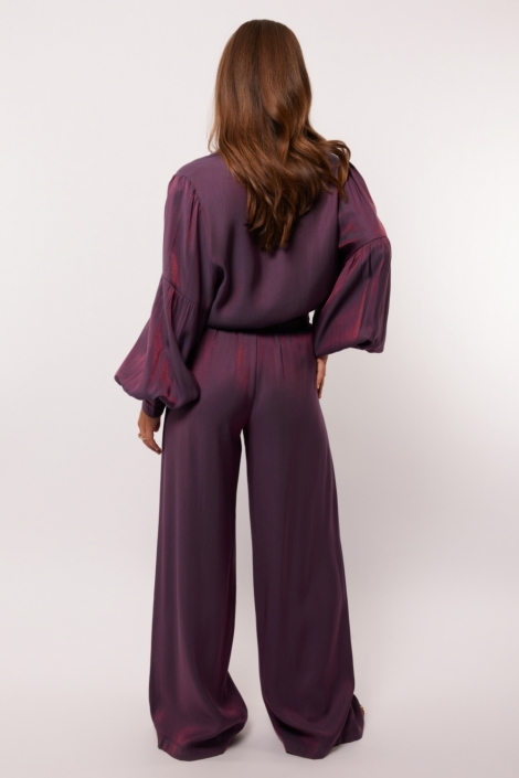 Fluresk paarse dames broek | Model