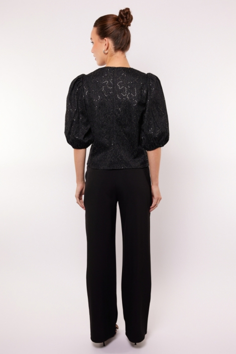 Fluresk zwarte dames broek | Model