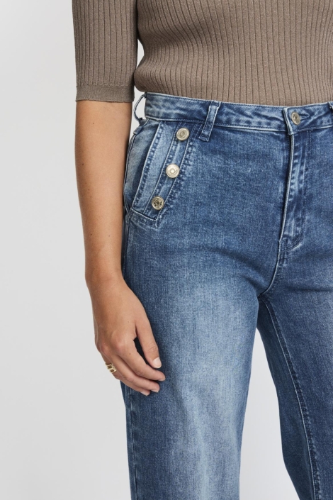 C&S The Label blauwe dames jeans | Close up