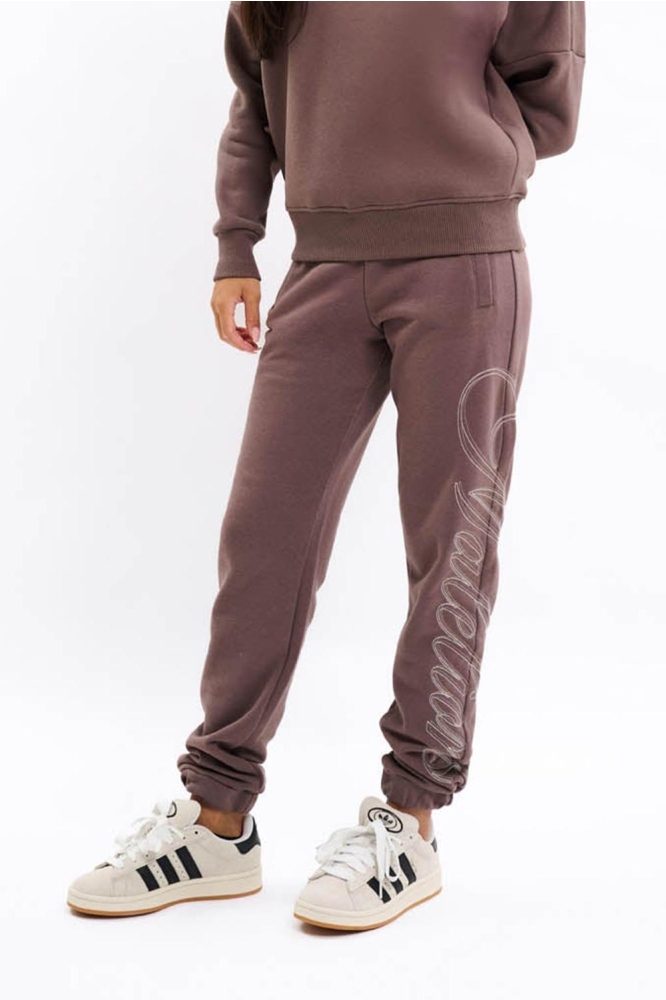 Malelions bruine dames broek | Model vooraanzicht