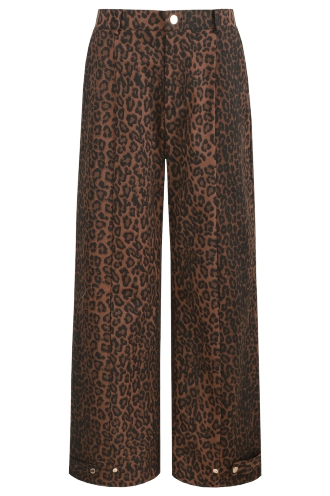 Fluresk bruine dames broek | Vooraanzicht