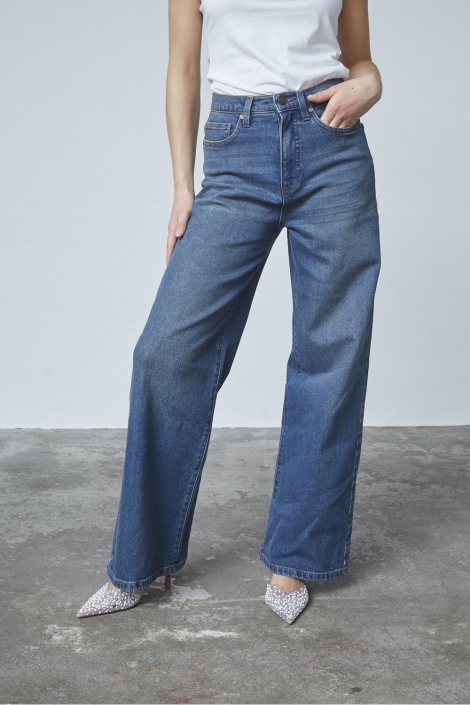 SisterS point blauwe dames jeans | Model vooraanzicht