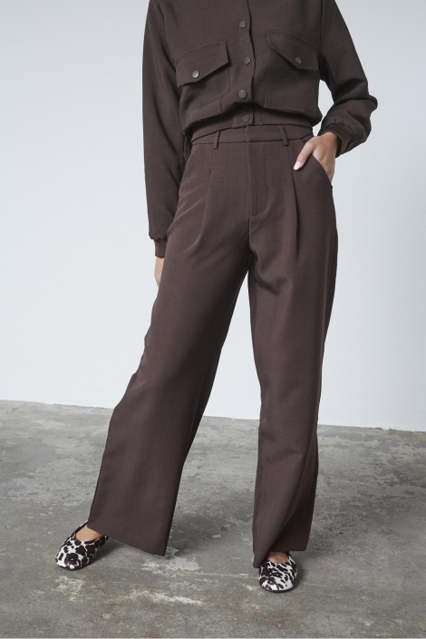 SisterS point bruine dames broek | Model vooraanzicht