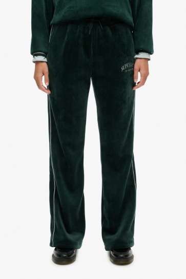 Superdry Broek COUNTRY CLUB VELOUR RECHTE JOGGINGBROEK W7011274A 27E ENAMEL GREEN