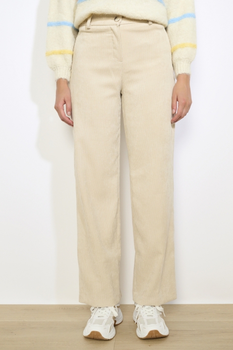 LolaLiza beige dames broek | Model vooraanzicht