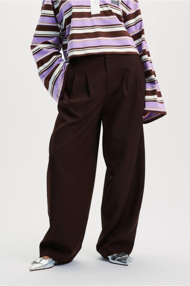 Refined Department bruine dames broek | Model vooraanzicht