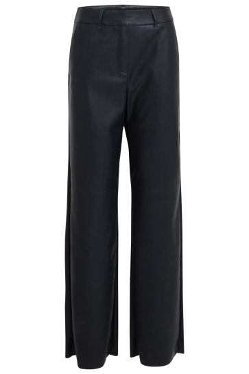 Minus Broek TASJA MID WAIST PU PANT MI6393 100 BLACK