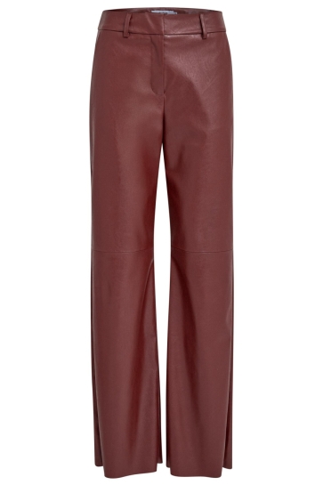 Minus TASJA MID WAIST PU PANT MI6393 4072 CORDOVAN
