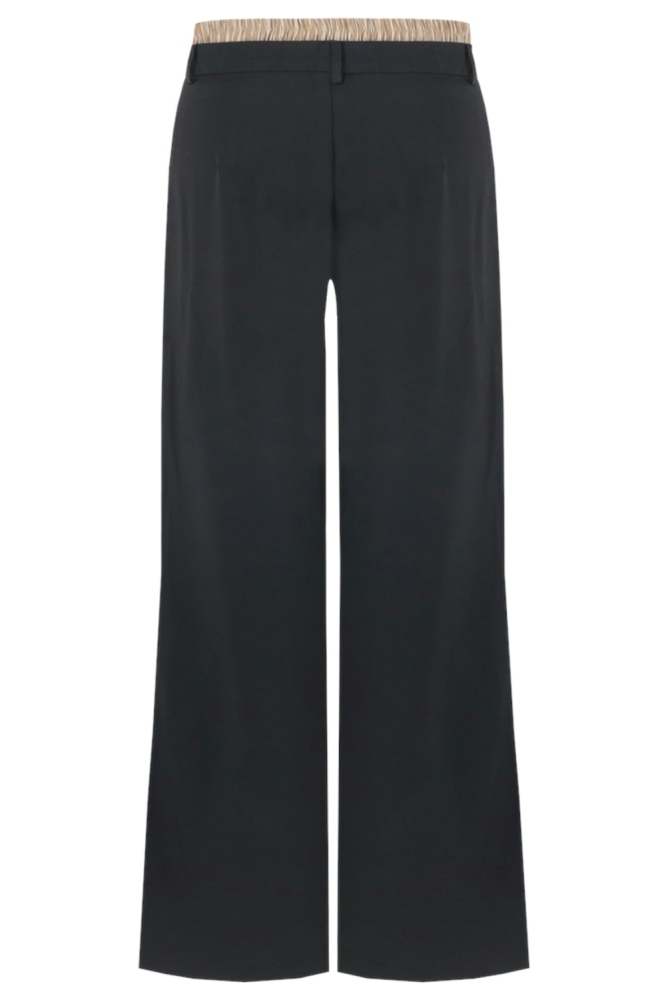 Fluresk zwarte dames broek | Achteraanzicht