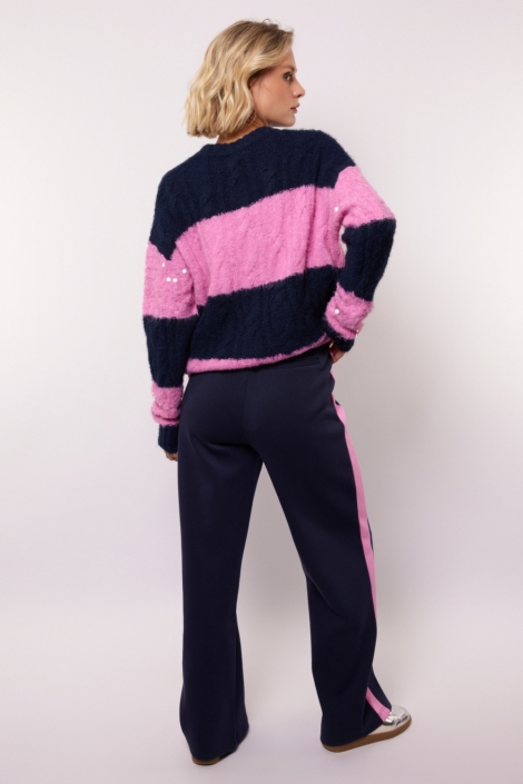 Fluresk blauwe dames broek | Model