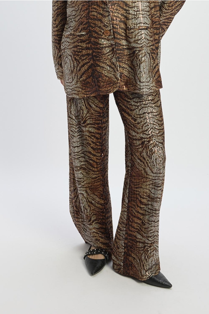 Refined Department camel dames broek | Model vooraanzicht