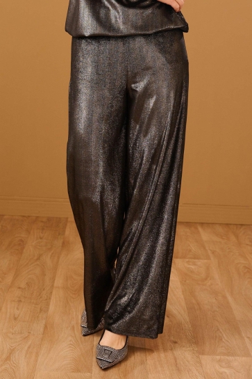 FOS Amsterdam Broek BENTHA VELOURS LUREX 7646 001 ZWART