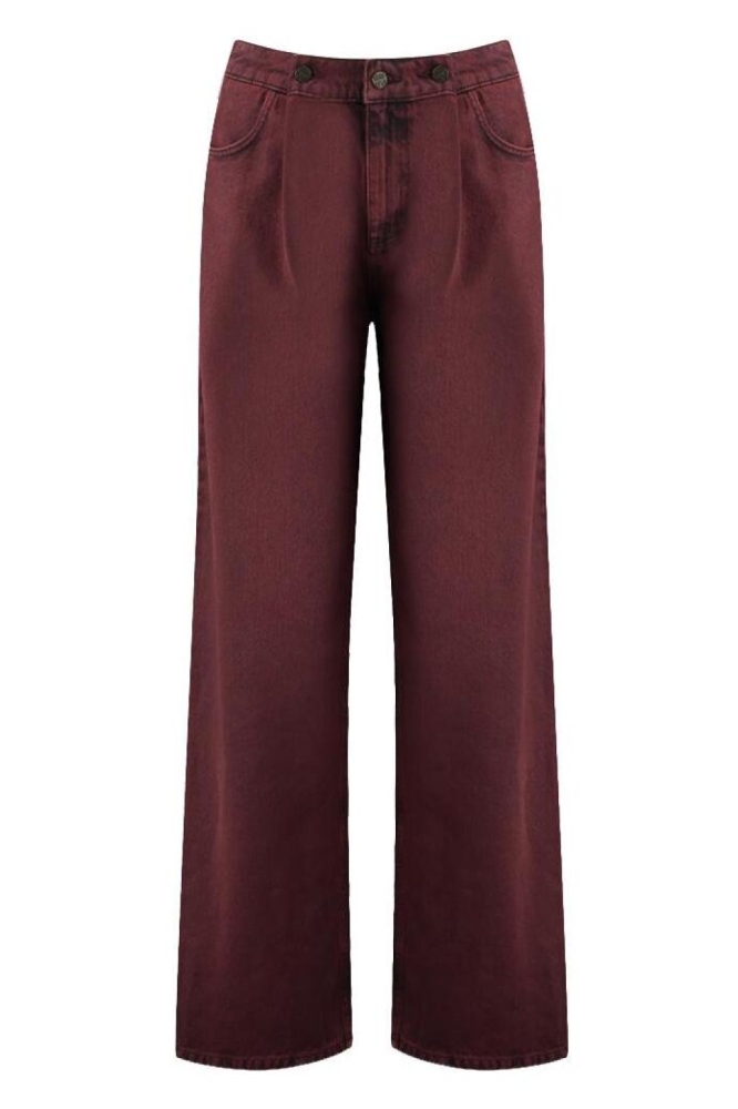 Harper & Yve bordeaux dames broek | Vooraanzicht