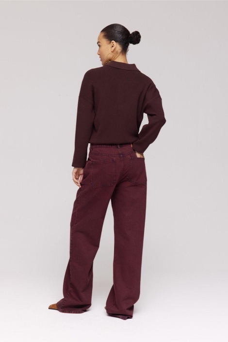 Harper & Yve bordeaux dames broek | Model