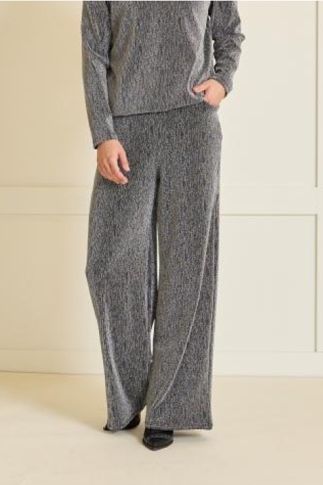 FOS Amsterdam zilveren dames broek | Model vooraanzicht