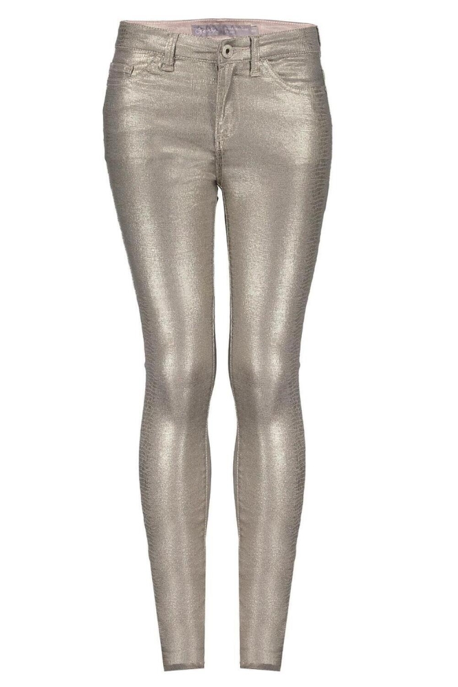 METALLIC SNAKE PRINT JEANS 31522K 10 Gold