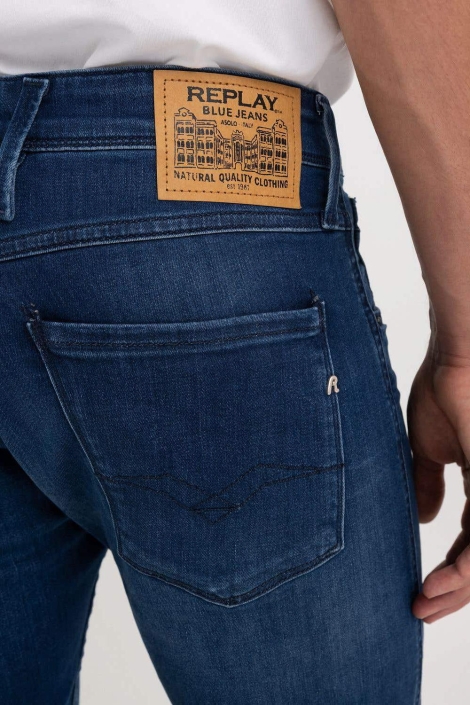 Replay blauwe heren jeans | Close up