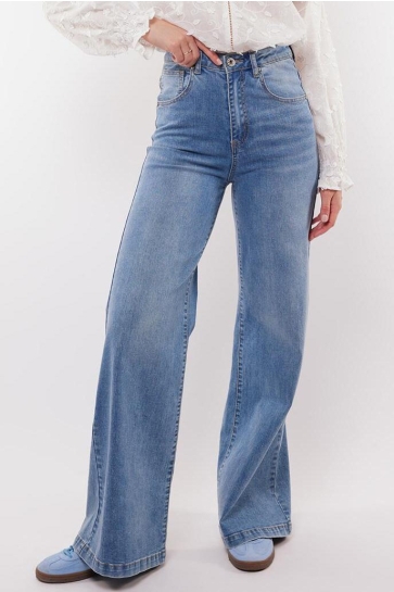 C&S The Label Jeans KLAIRE PANTS 25VNC04 DENIM MID BLUE