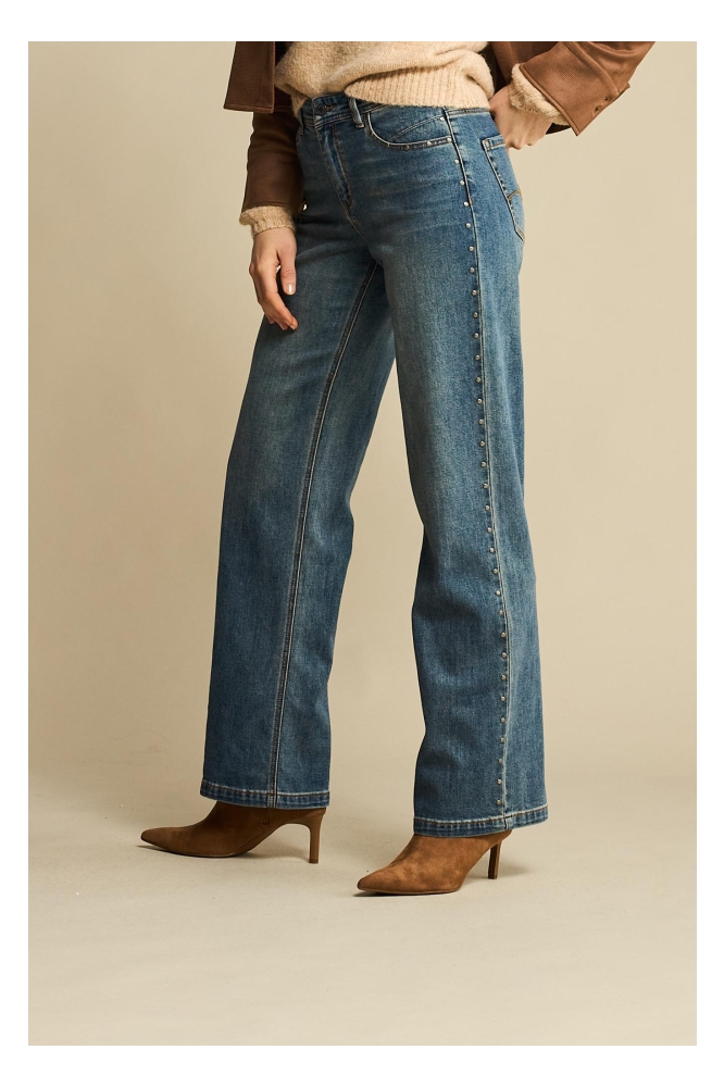 Red Button blauwe dames jeans | Model vooraanzicht