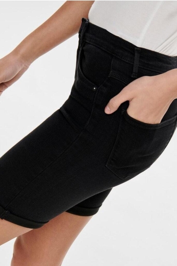 Only Broek ONLRAIN MID LONG SHORTS BLACK CRY60 15176847 Black