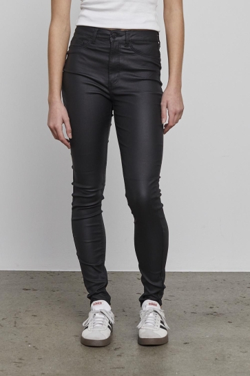 Noisy may Broek NMCALLIE HW SKINNY COATED PANTS NOO 27012746 Black
