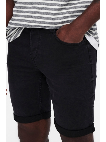 Only & Sons Broek ONSPLY LIFE REG BLK JOG SHT PK 8581 22018581 BLACK DENIM