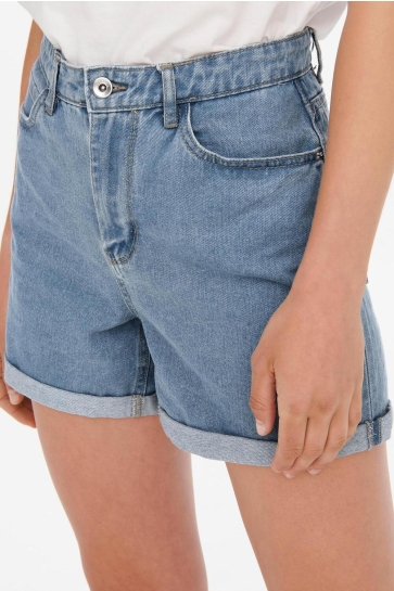 Only Broek ONLVEGA HW MOM SHORTS NOOS 15230571 LIGHT BLUE DENIM