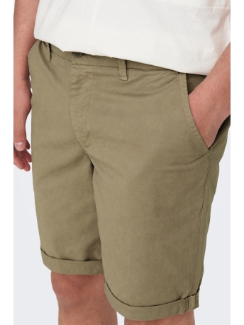 Only & Sons Broek ONSPETER REG TWILL 4481 SHORTS NOOS 22024481 Chinchilla