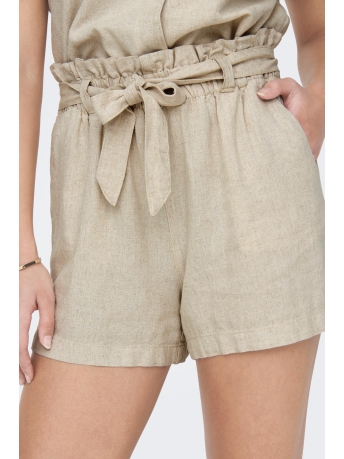 Jacqueline de Yong Broek JDYSAY MW LINEN SHORTS WVN NOOS 15225921 Oatmeal/MELANGE