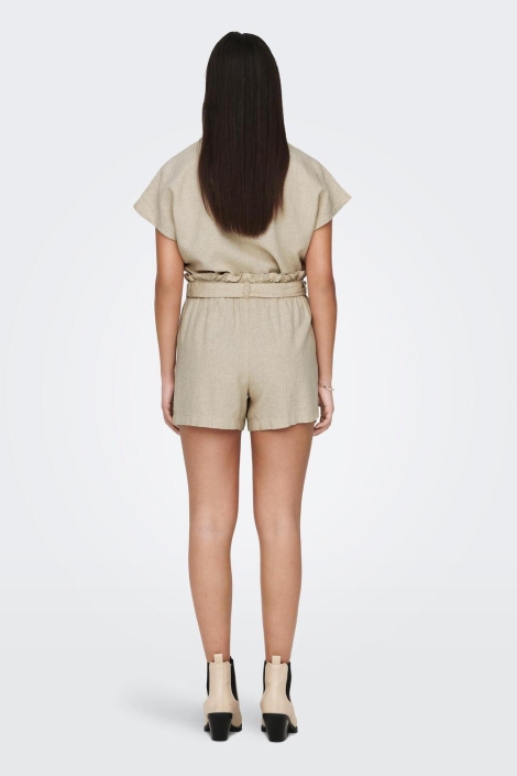 Jacqueline de Yong beige dames korte broek | Model achteraanzicht