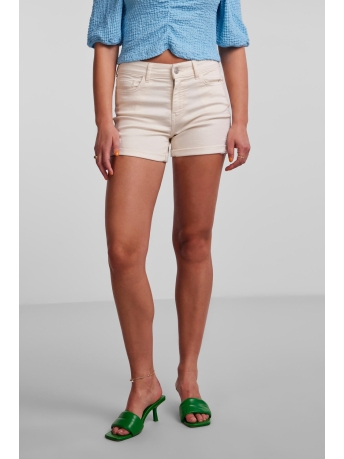 Pieces Broek PCKIGGY MW FOLD UP DEST. SHORTS CDA 17138452 Cloud Dancer