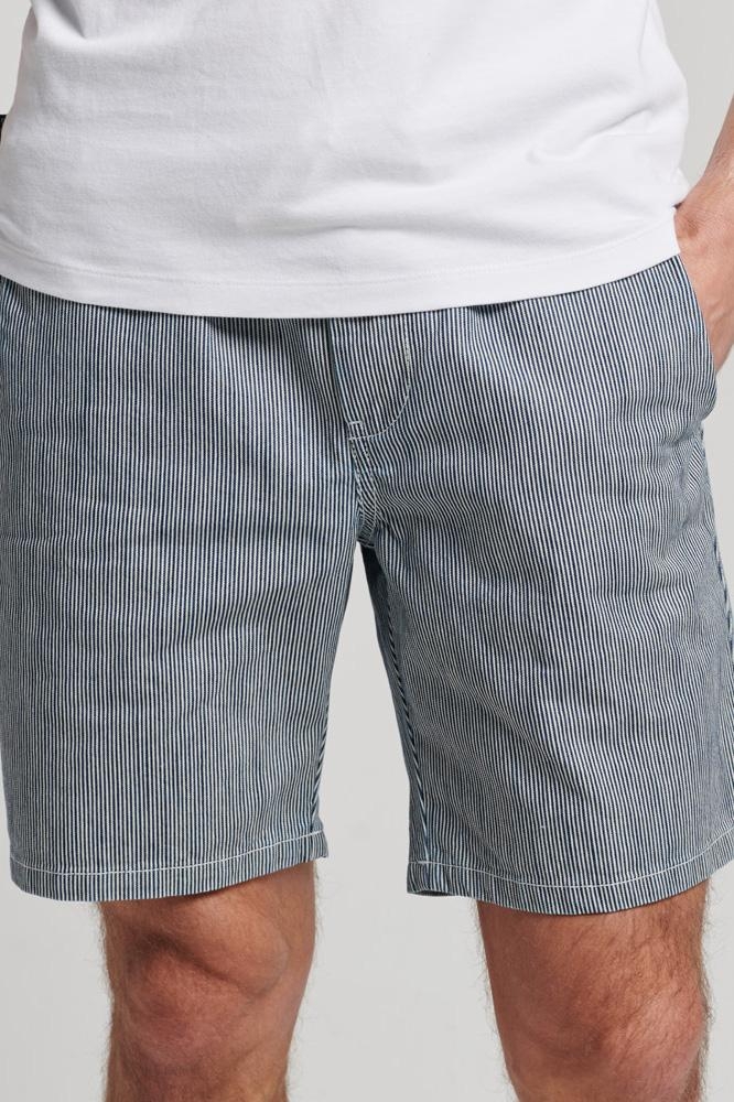 vintage overdyed short m7110399a broek blue ticking