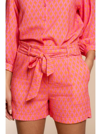 Geisha Broek SHORT GRAFISCHE RUITPRINT 31268 20 Pink/Coral combi