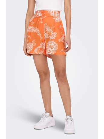Only Broek ONLBELLA LINEN HW TAILORED SHORTS P 15289371 Orange Peel/Large pais