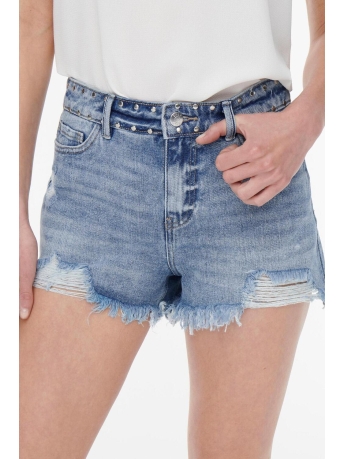 Only Broek ONLPACY HW STUDDED DNM SHORTS BJ 15231006 Medium Blue Denim