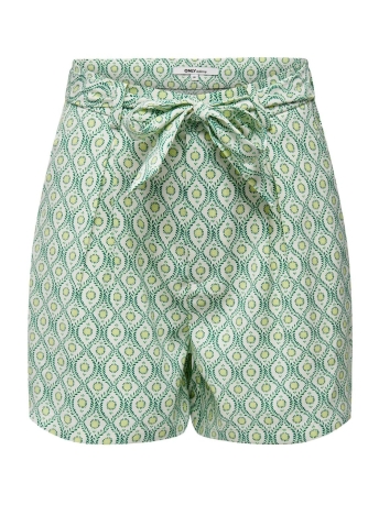 Only Broek ONLLOTTA HW BELT AOP SHORTS TLR CS 15291897 CLOUD DANCER/SUMMER GREEN