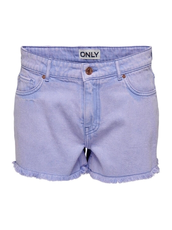 Only Broek ONLYORI MW ACID RAW SHORTS PNT 15291172 Deep Periwinkle/Acid Wash