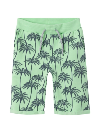 Name It Broek NKMVERMO AOP LONG SWE SHORTS UNB F 13214389 Green Ash