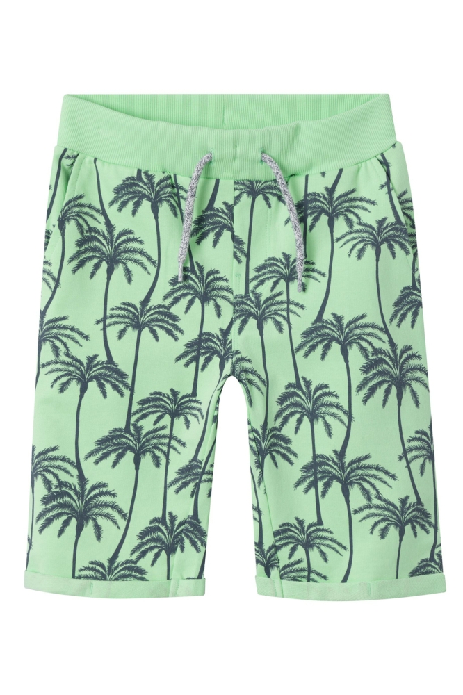 NKMVERMO AOP LONG SWE SHORTS UNB F 13214389 Green Ash
